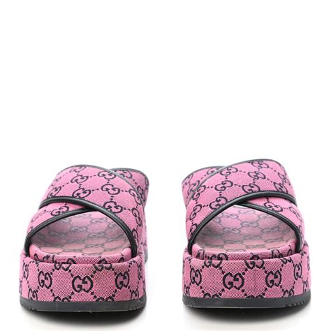 gucci criss cross platform slides